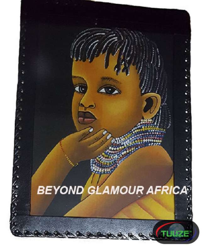 African Child Leather Bound Wall Art