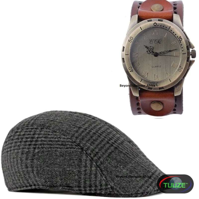 Mens-Brown-leather-watch-with-newsboy-cap-11701516312.jpg