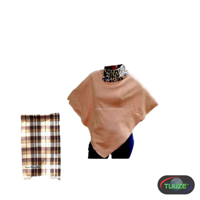 Womens Brown cotton poncho shawl